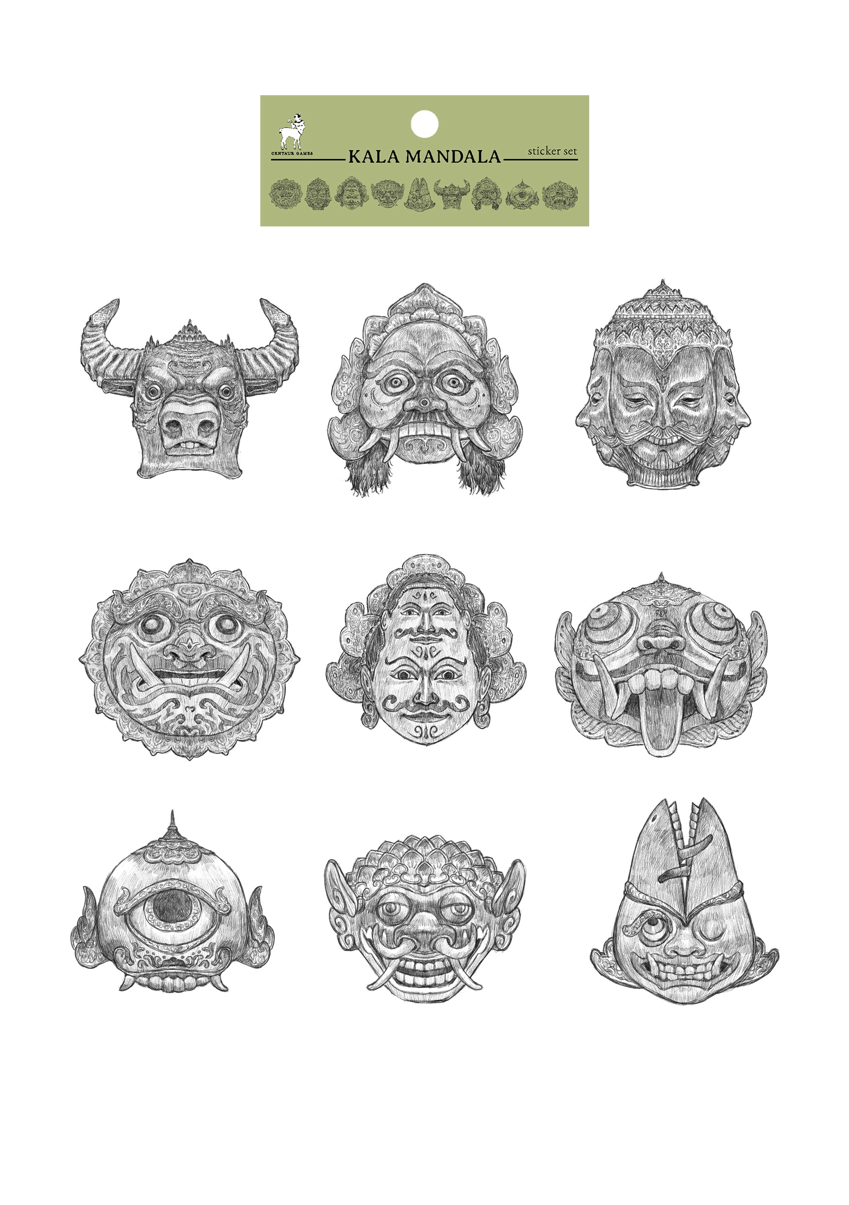 9 Masks Sticker Set